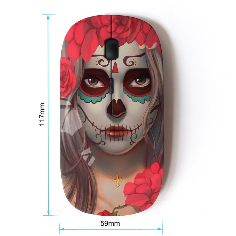 KOOLmouse ماوس KOOL [ ماوس لاسلكي بصري 2.4G [ جمجمة حلوى نسائية وردية جميلة ] - Image 2
